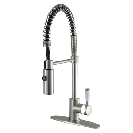 Gourmetier LS8778DPL Paris Single-Handle Pre-Rinse Kitchen Faucet, Brushed Nickel LS8778DPL